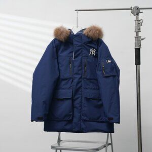 MLB Dark Blue Hooded Down Jacket